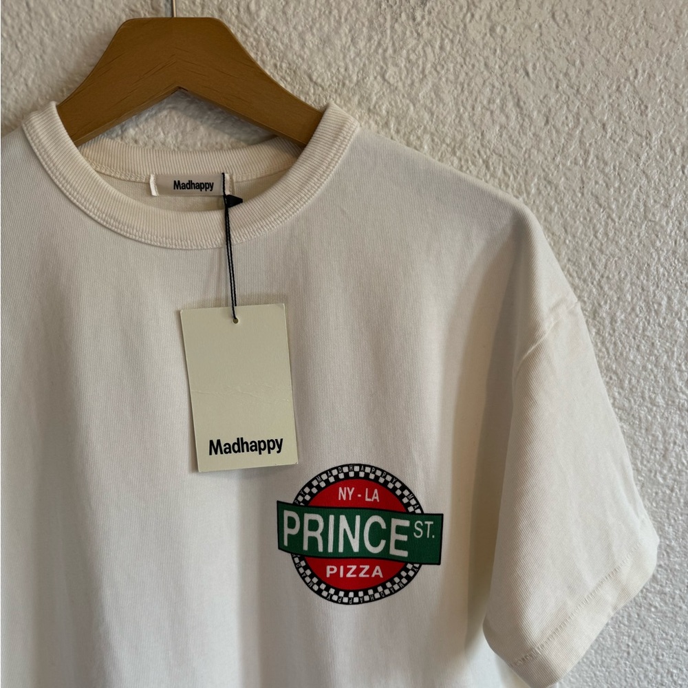 Madhappy x Prince Street Pizza Graphic Short Sleeve Shirt White Red Unisex S